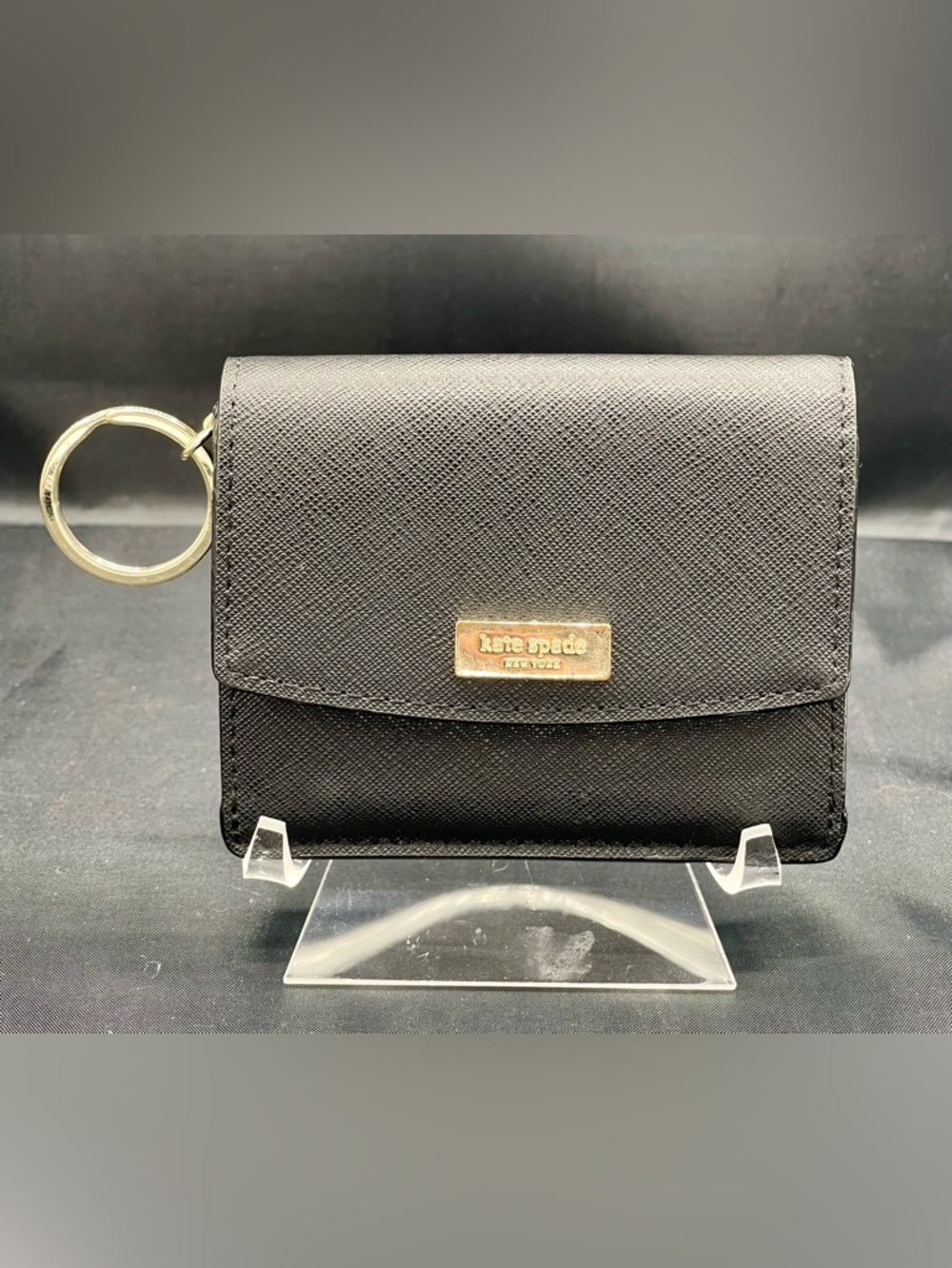 Kate Spade Laurel Way Gwyn Small Flap Card Holder Wallet in Black - Like New